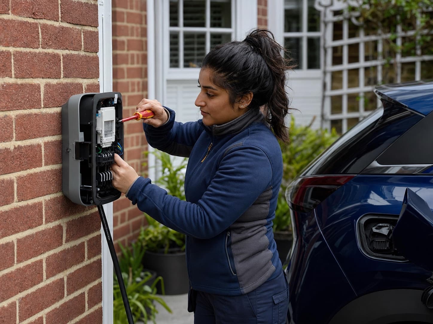 EV charger fitting for a UK electrician business