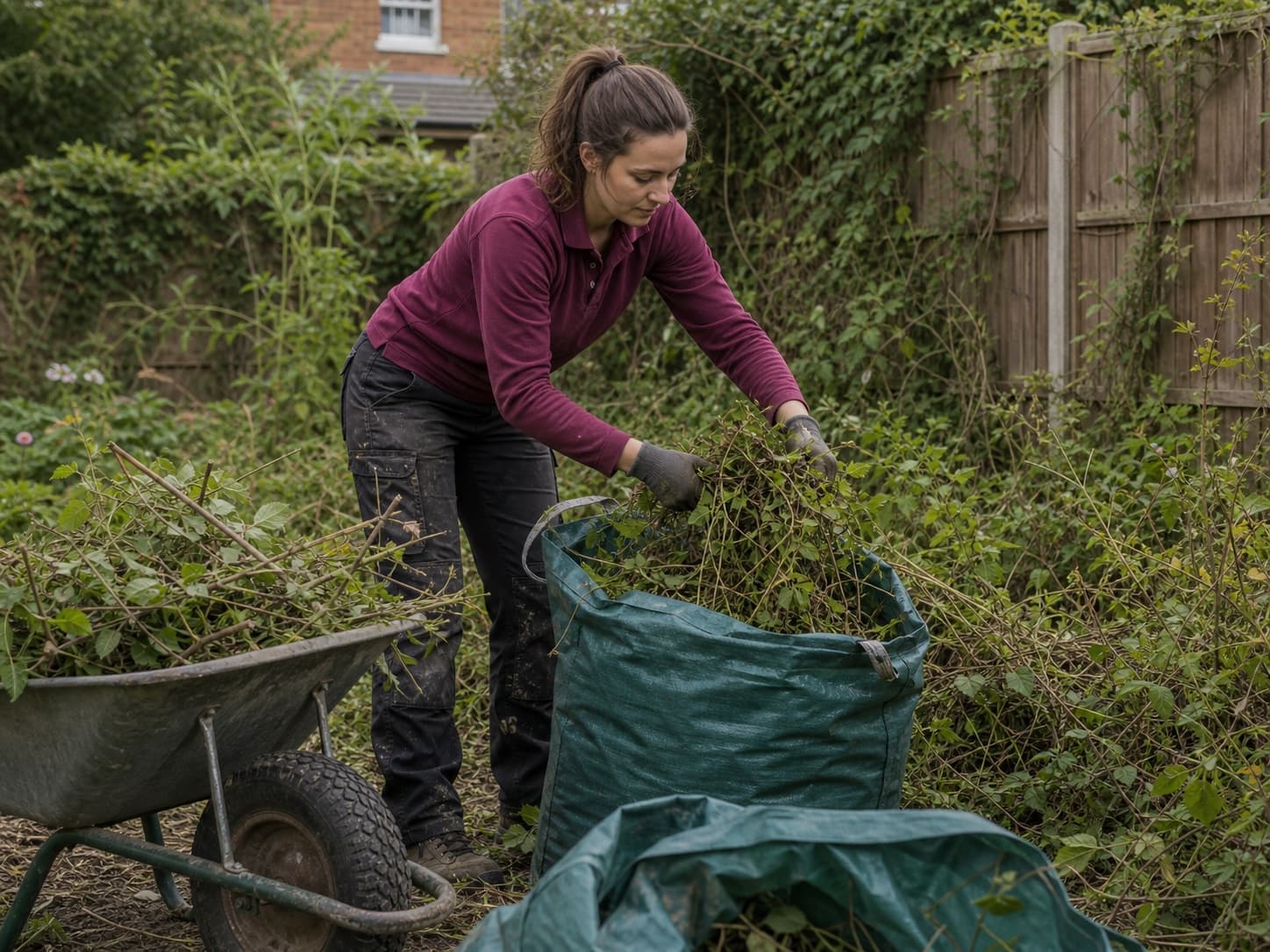 Garden clearance for a UK gardener business