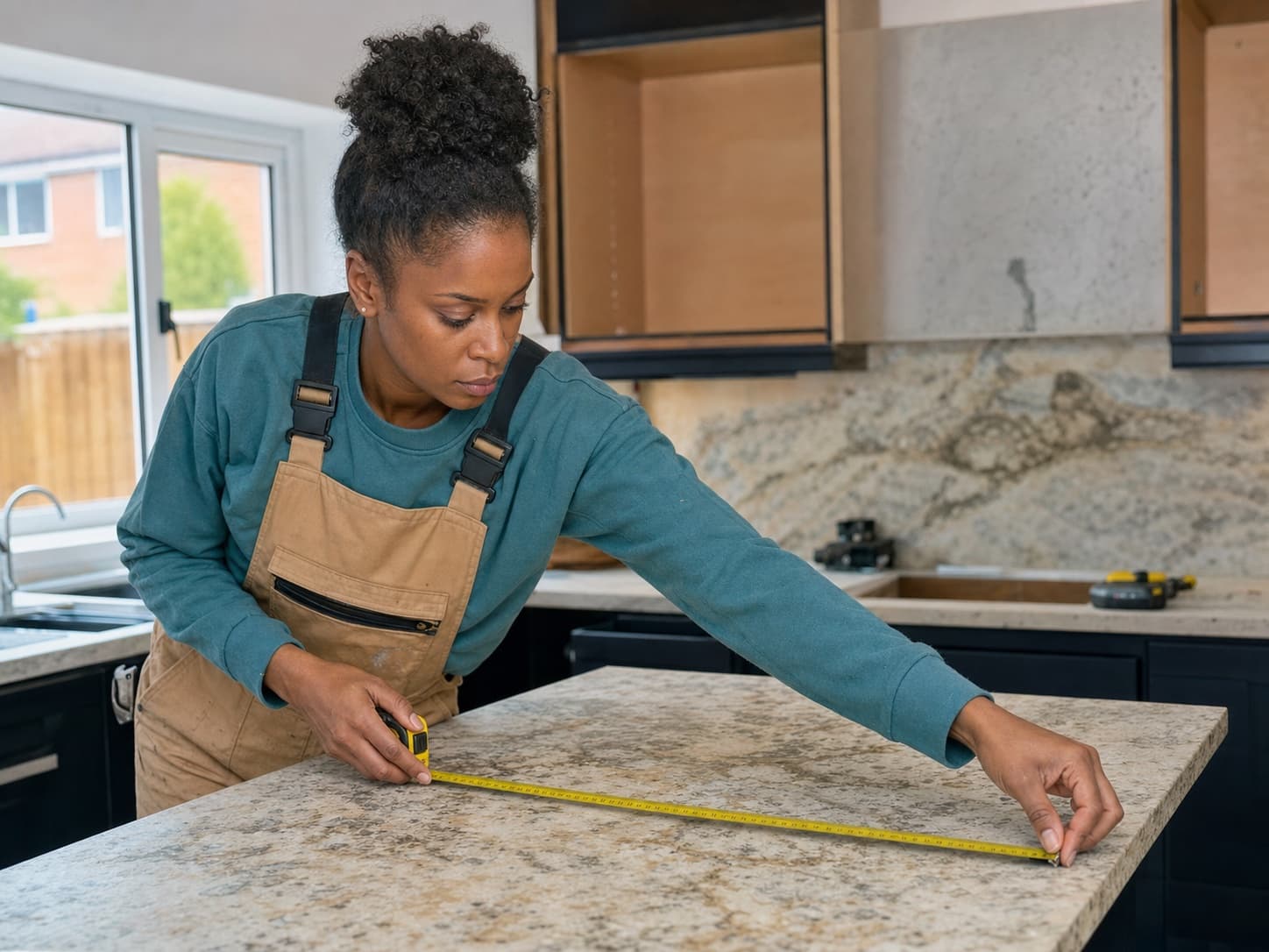 Worktop fitting for a UK kitchen fitter business