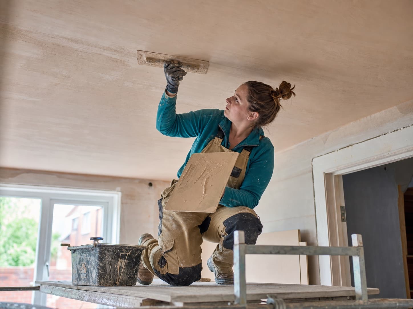 Ceiling plastering for a UK plasterer business