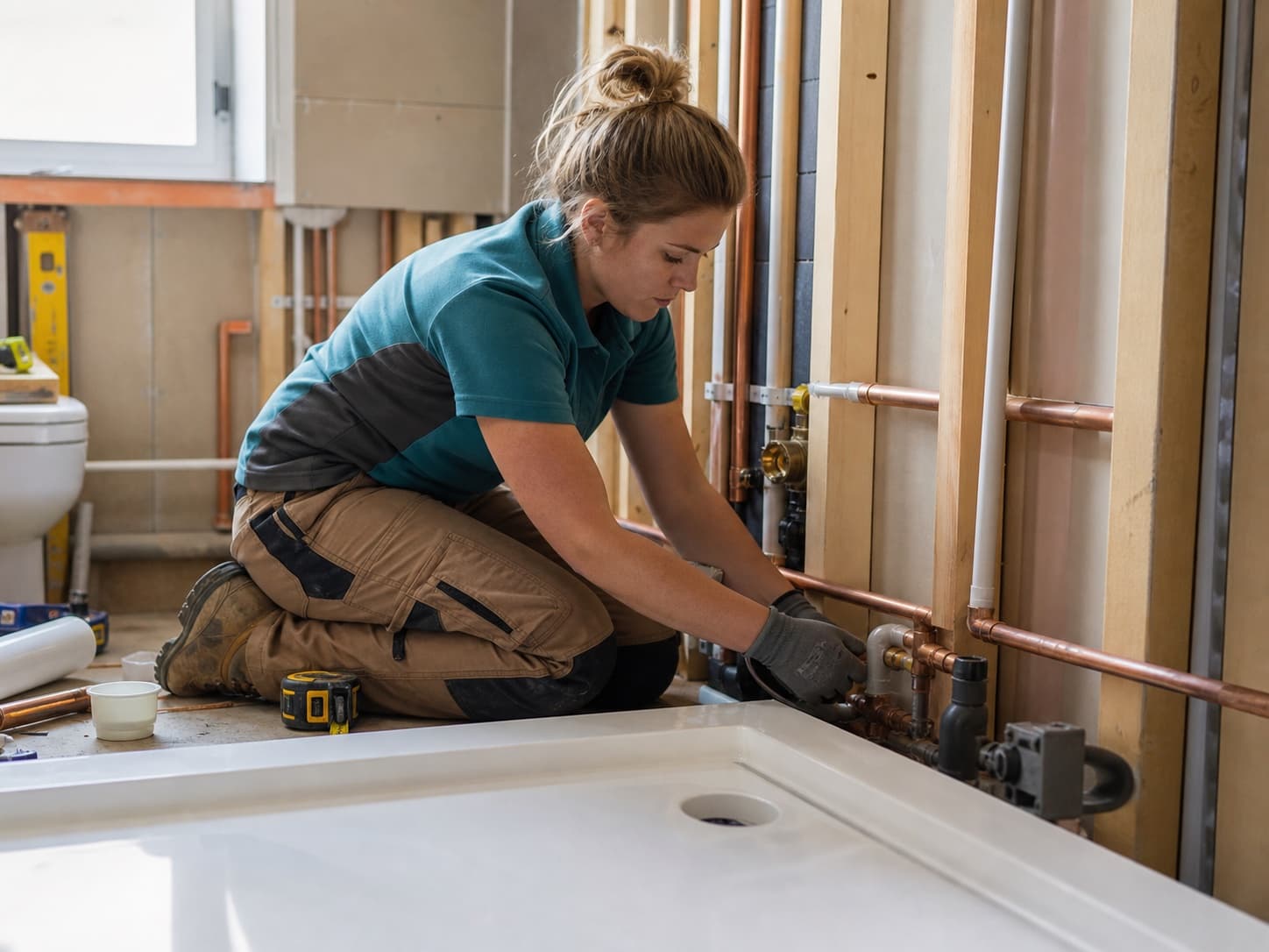 Bathroom plumbing for a UK plumber business