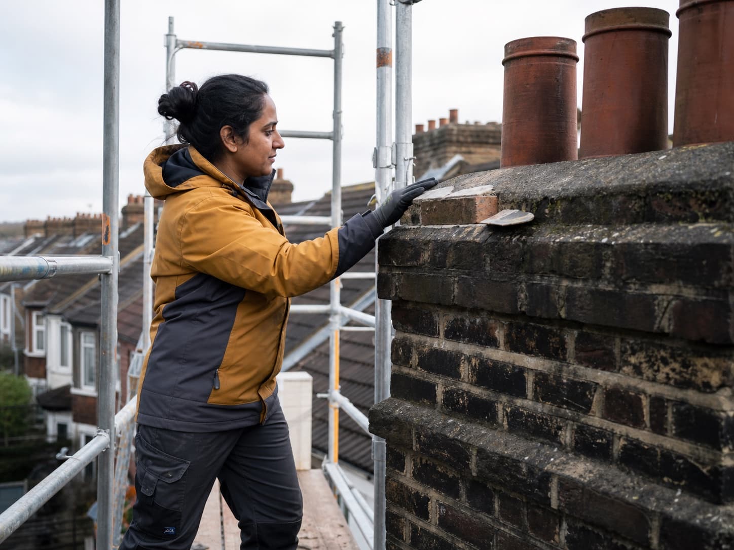 Chimney scaffolds for a UK scaffolder business