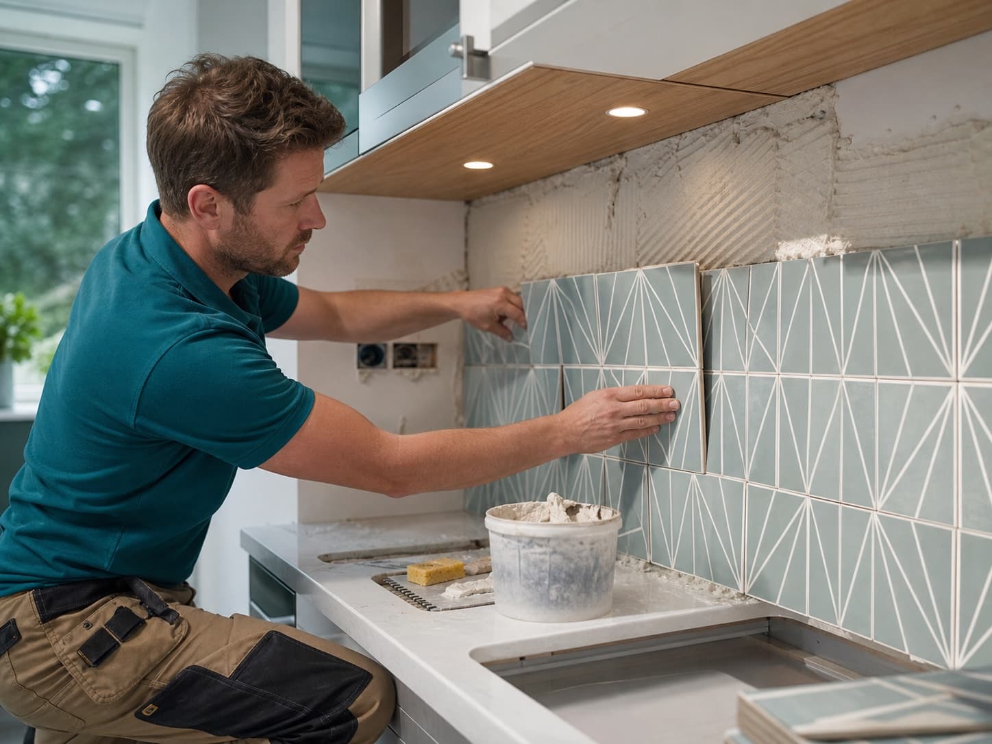 Kitchen splashbacks for a UK tiler business