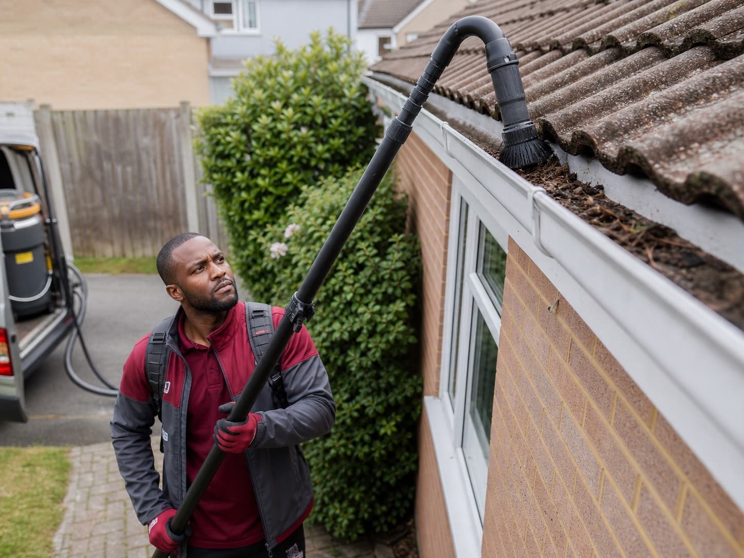Gutter clearing for a UK window cleaner business